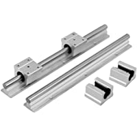 2PCS Eje de Riel- Eje de Riel Deslizante Lineal- Acero al Carbono de Calidad- para Máquinas y Equipos Automatizados…